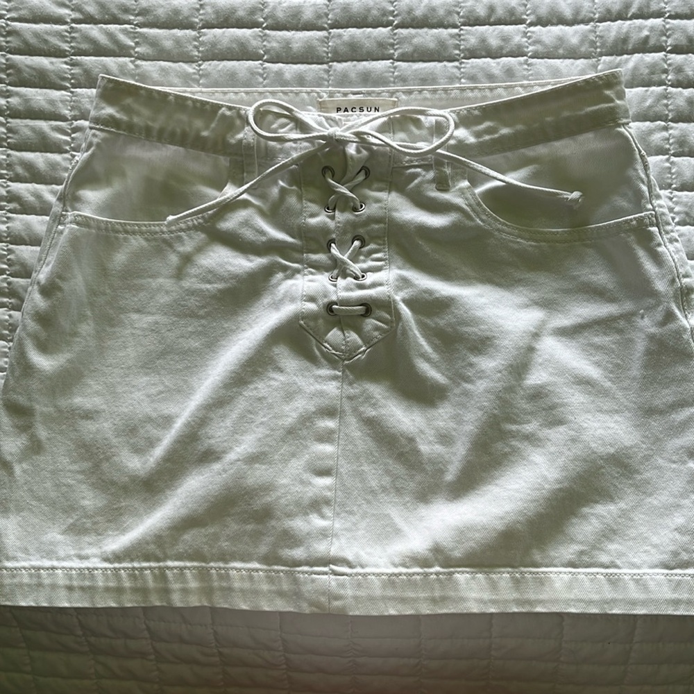 PACSUN White Denim Skirt